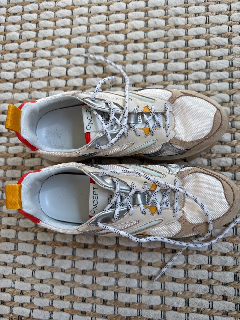 Oncept Women’s Cream and Tan Fashion Sneakers